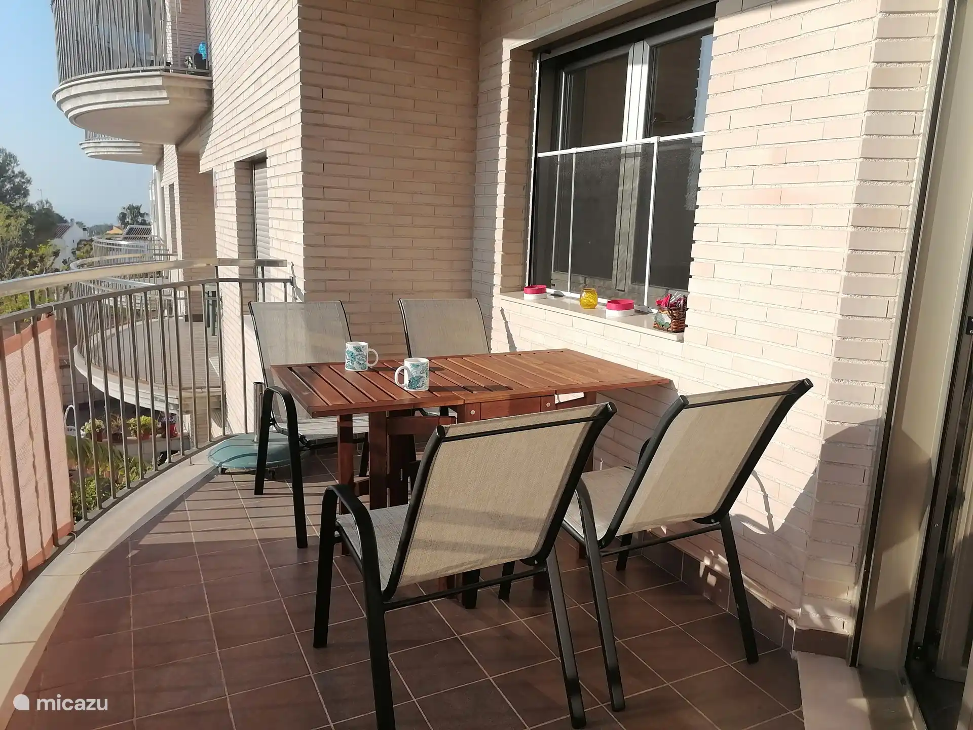 Delicious breakfast on the terrace overlooking the sea