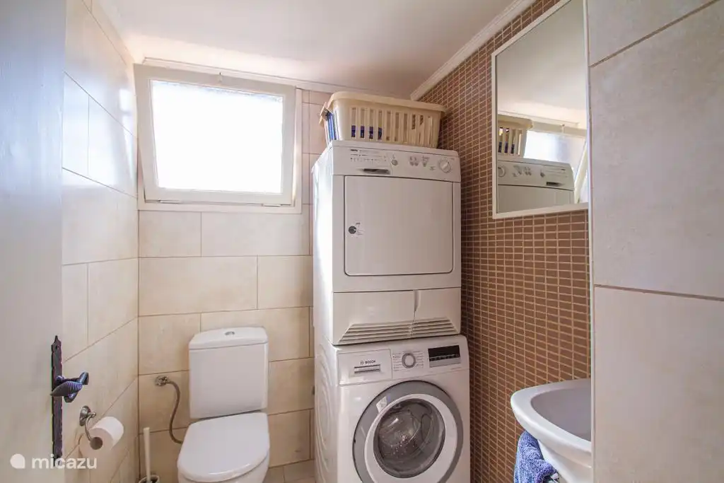 Guest toilet, washing machine and dryer