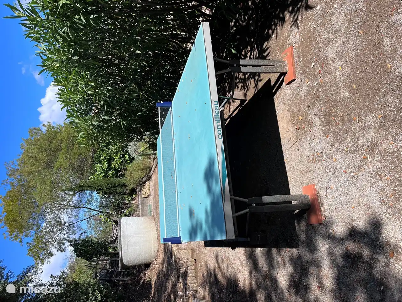 Table tennis table on the upper terrace