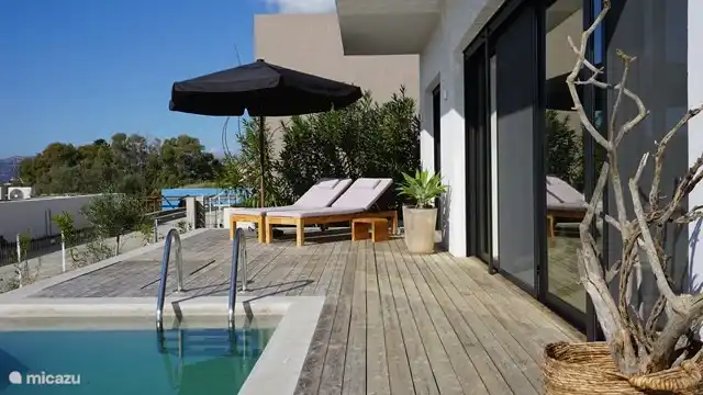 Zona de piscina con entrada al salón