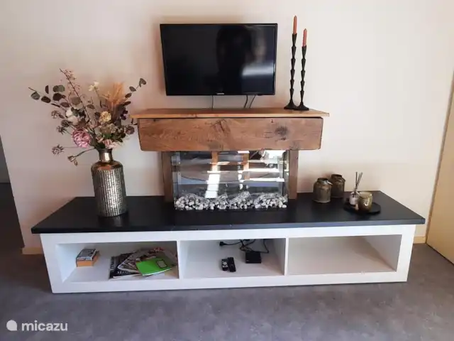 Location de Vacances Pays-Bas, Gueldre, Zelhem, bungalow - Le bungalow Reekamp 1 Salon avec fauteuil et cheminée