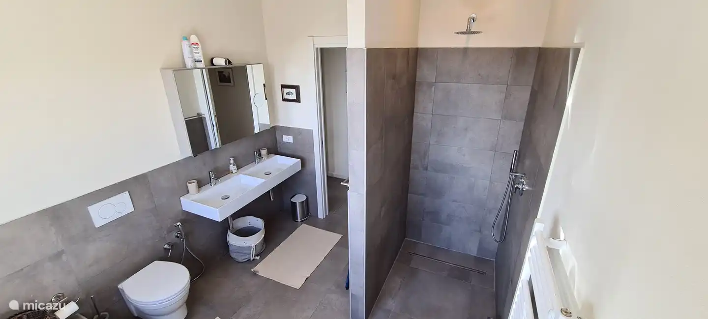 eine geräumige Dusche