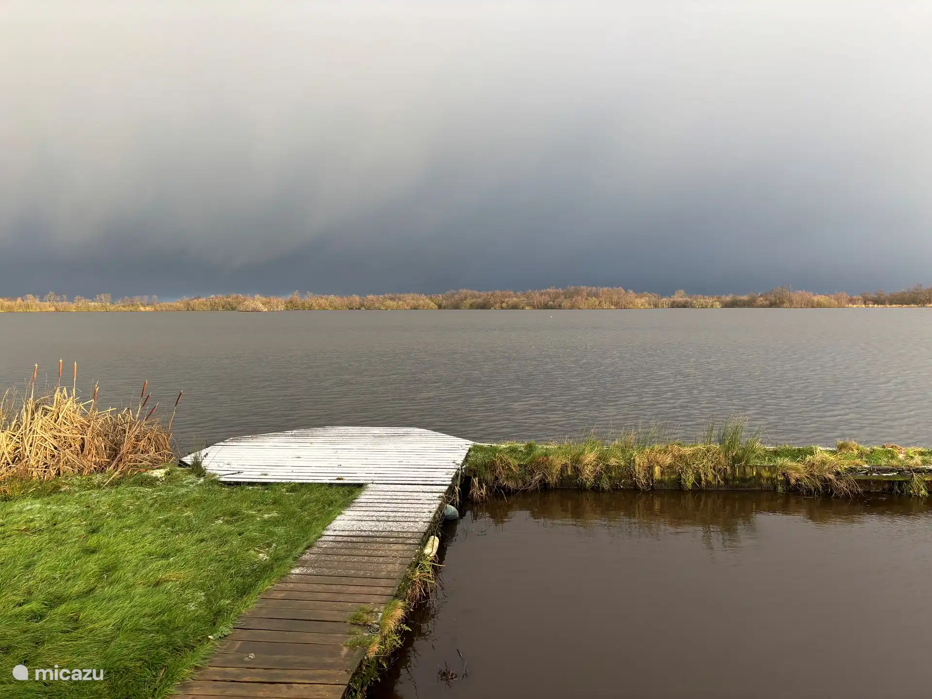 Winter showers with beautiful skies.