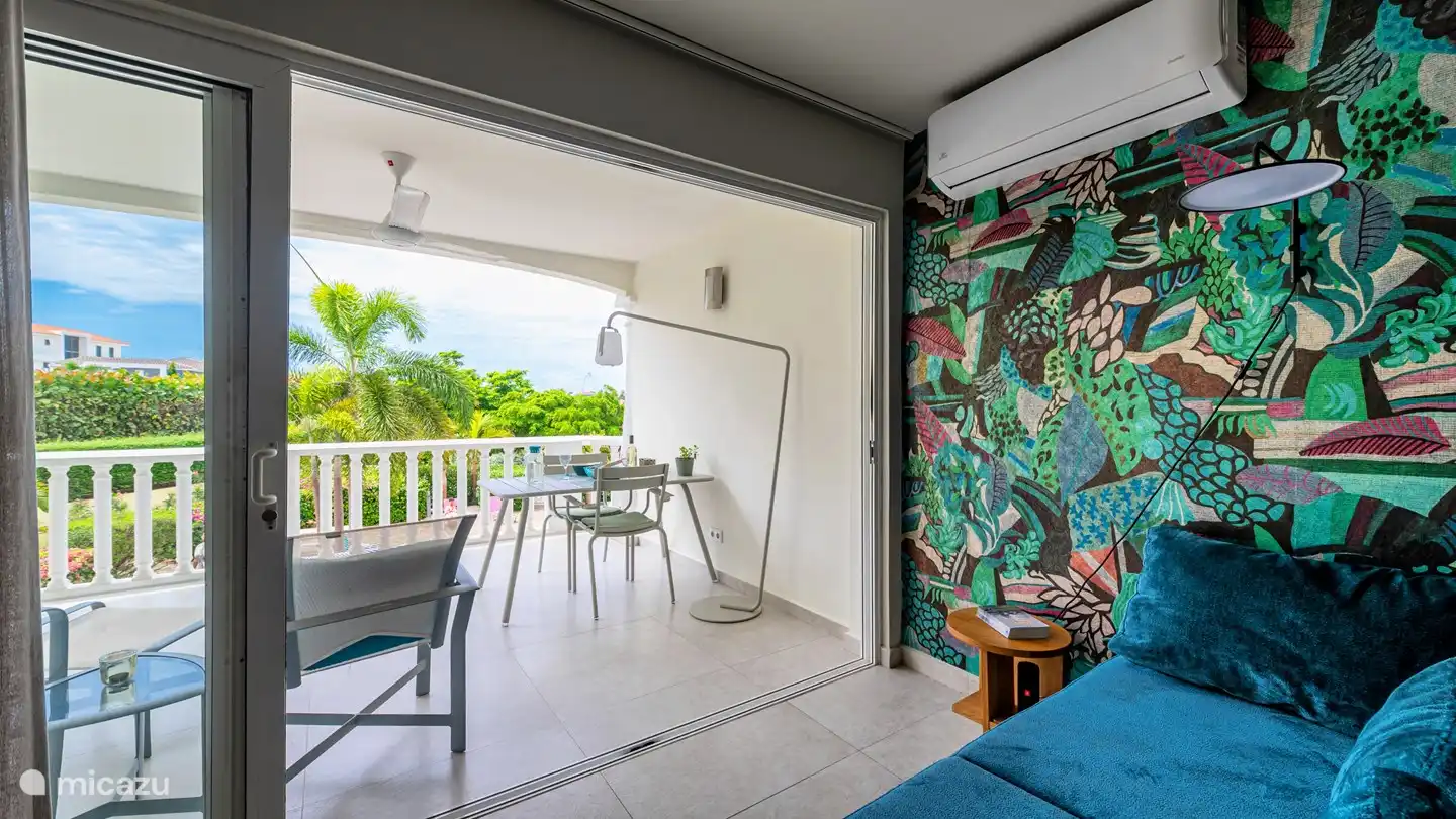 Vue du balcon depuis le séjour.