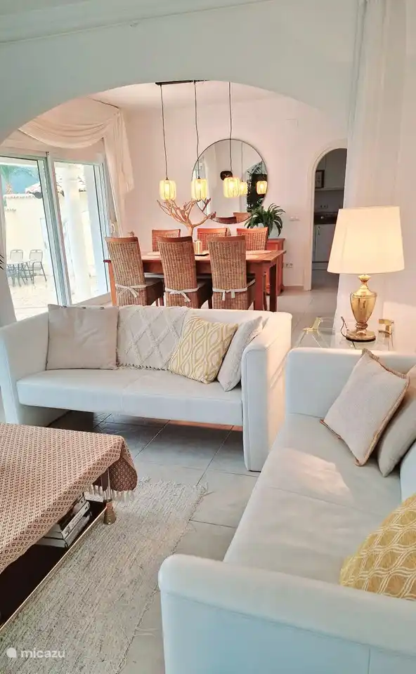 Wohnzimmer mit bequemen Luxus-Ledersofas