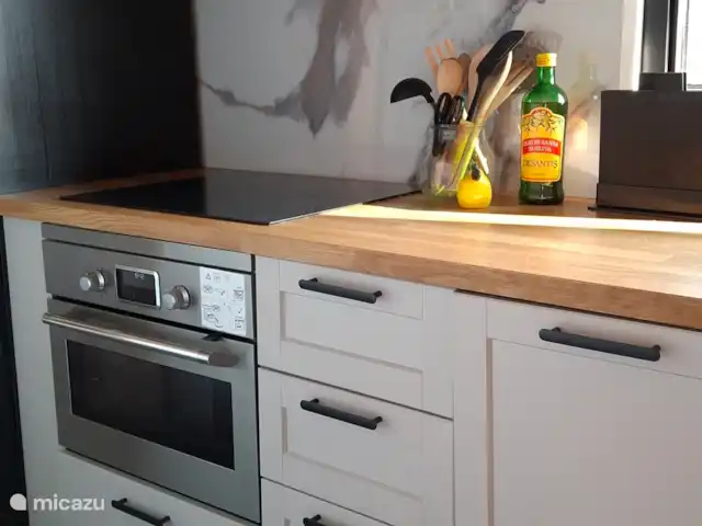 Tignale sunclass bungalow Sole | Italie, Lac de Garde, Tignale - bungalow cuisine avec plaque à induction et four combiné micro-ondes