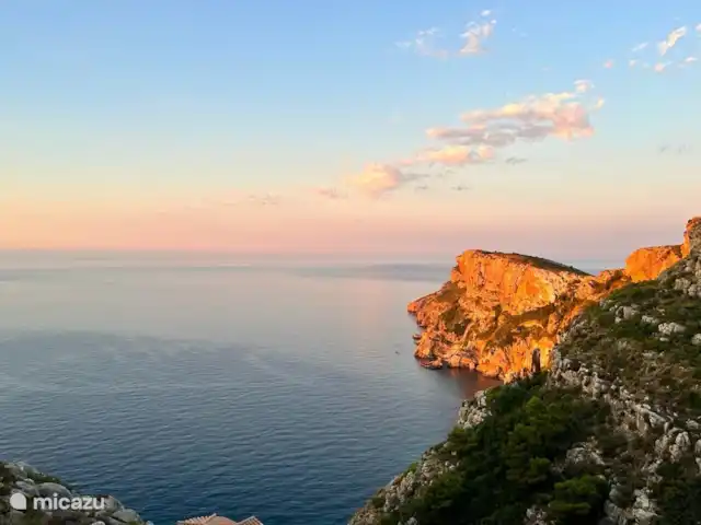 Casa Santa Cruz huren in Spanje, Costa Blanca, Cumbre del Sol - villa Avondzon en -zicht bij ondergaande zon