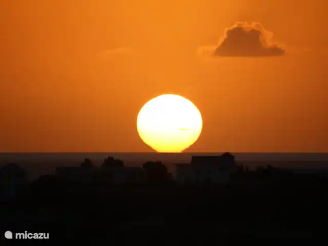 Villa avec vue panoramique | Curaçao, Curaçao-Centre, Bottelier - villa Coucher de soleil depuis le porche