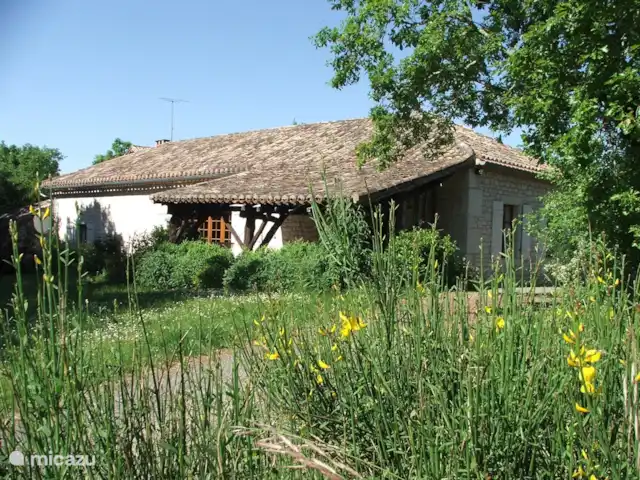 Location de Vacances France, Lot, Cézac, gîte / cottage - Réserve Naturelle de la Grange de Cezac Terrasse couverte pour les repas en plein air.