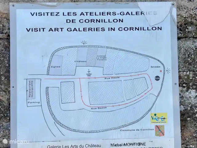 Casa Oliver en Francia, Gard, Cornillon - casa vacacional Pueblo de artistas medievales con algunos estudios (abierto en temporada alta)