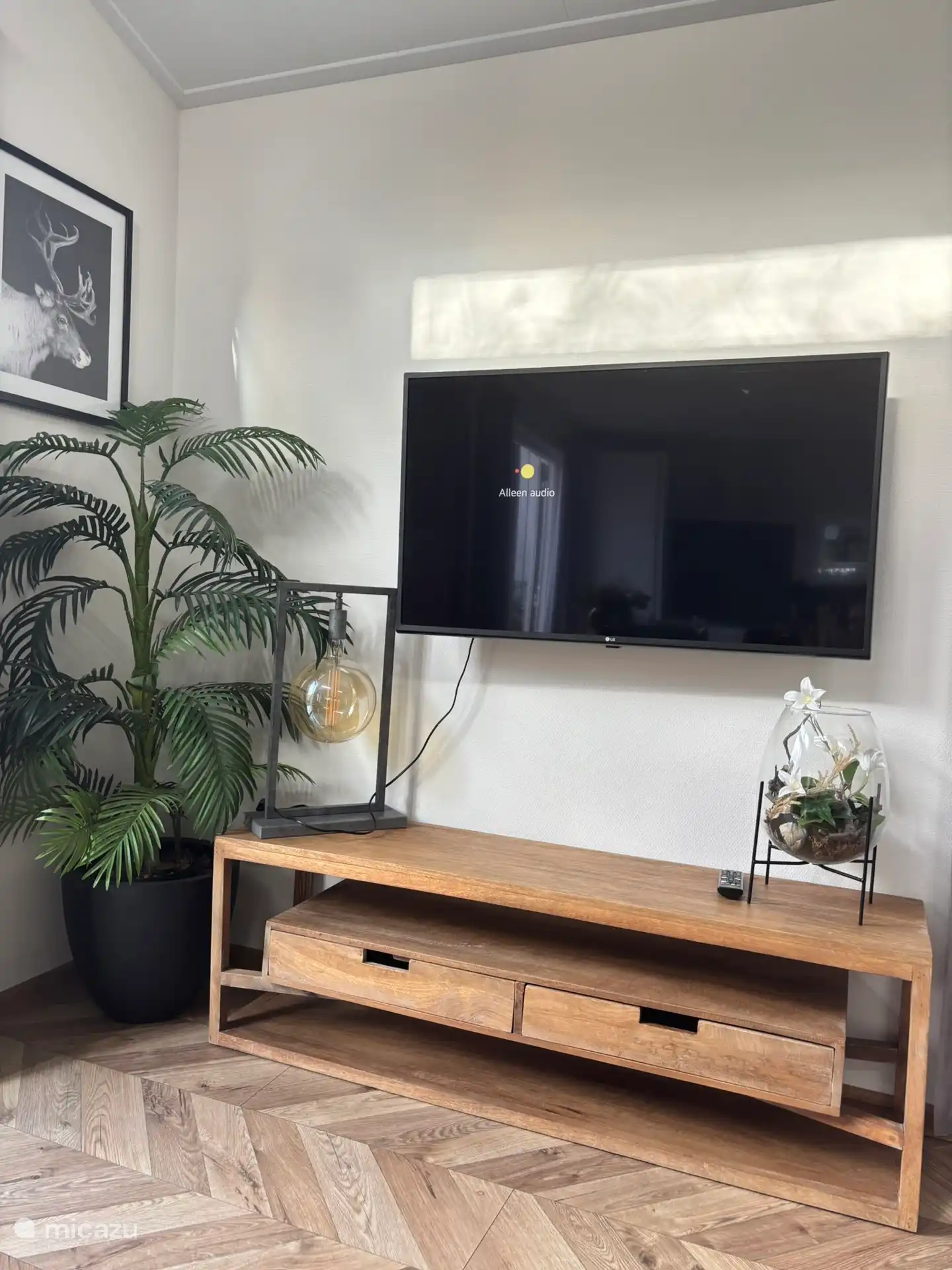 TV mit verschiedenen Streaming-Optionen. Bringen Sie Ihr eigenes Passwort mit.