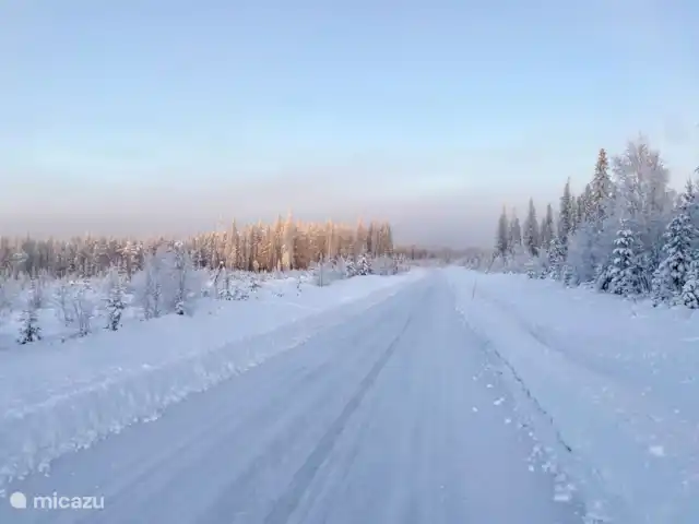 Vildmarksgard Lillviken | Suède, Jämtland, Strömsund - maison de vacances La route en hiver