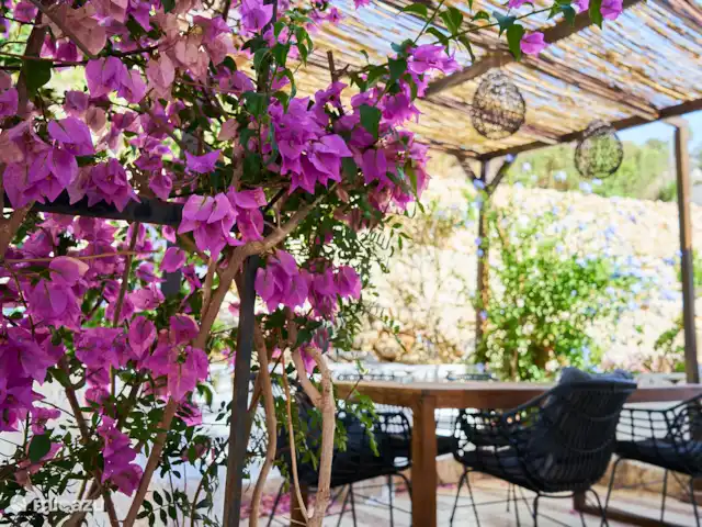 Casa Yavari en España, Costa Blanca, Pedreguer  - villa nuestra mesa de comedor, justo al lado de la puerta de entrada y la cocina y barbacoa