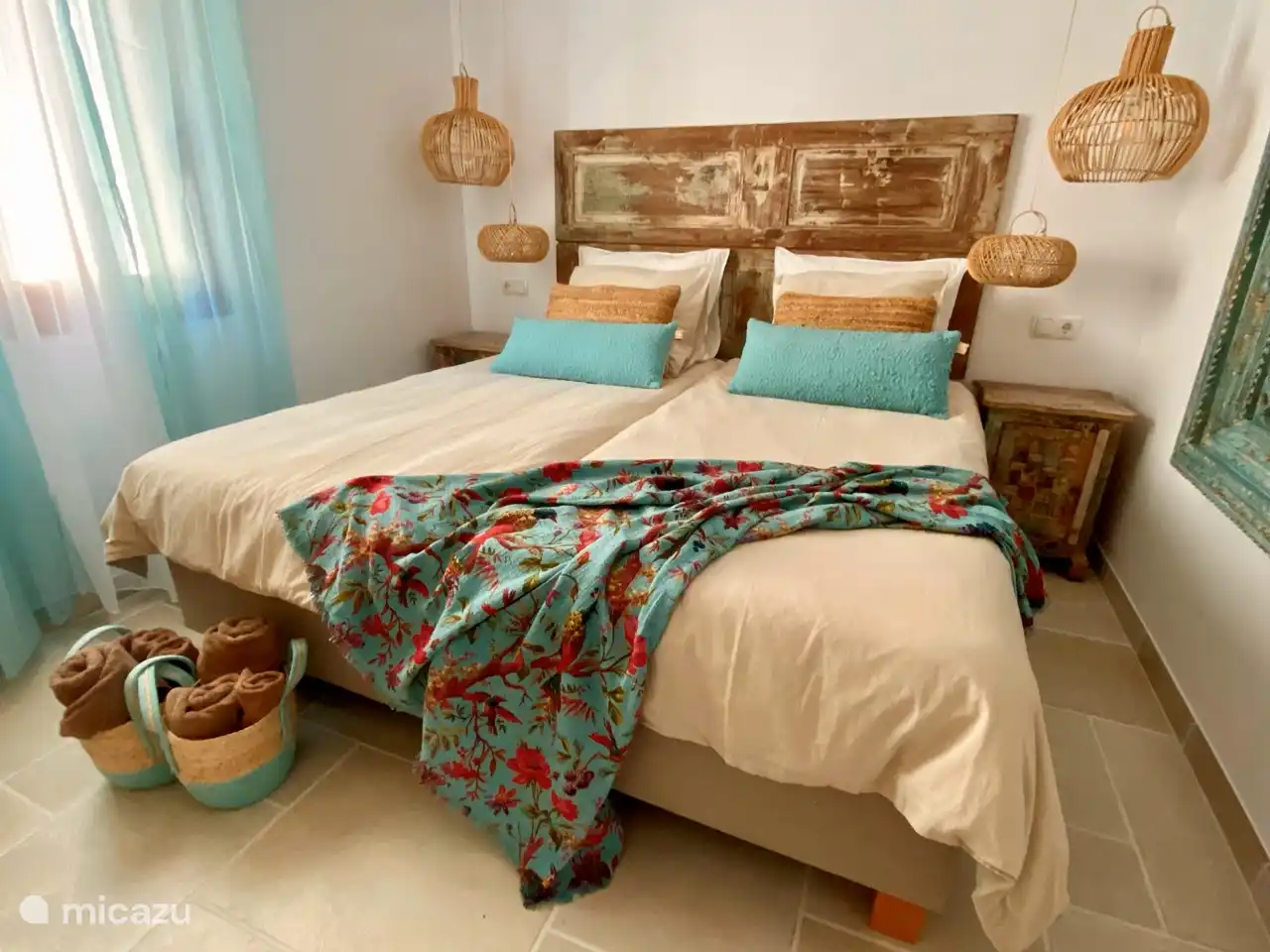 Second bedroom on the ground floor with large fitted wardrobes