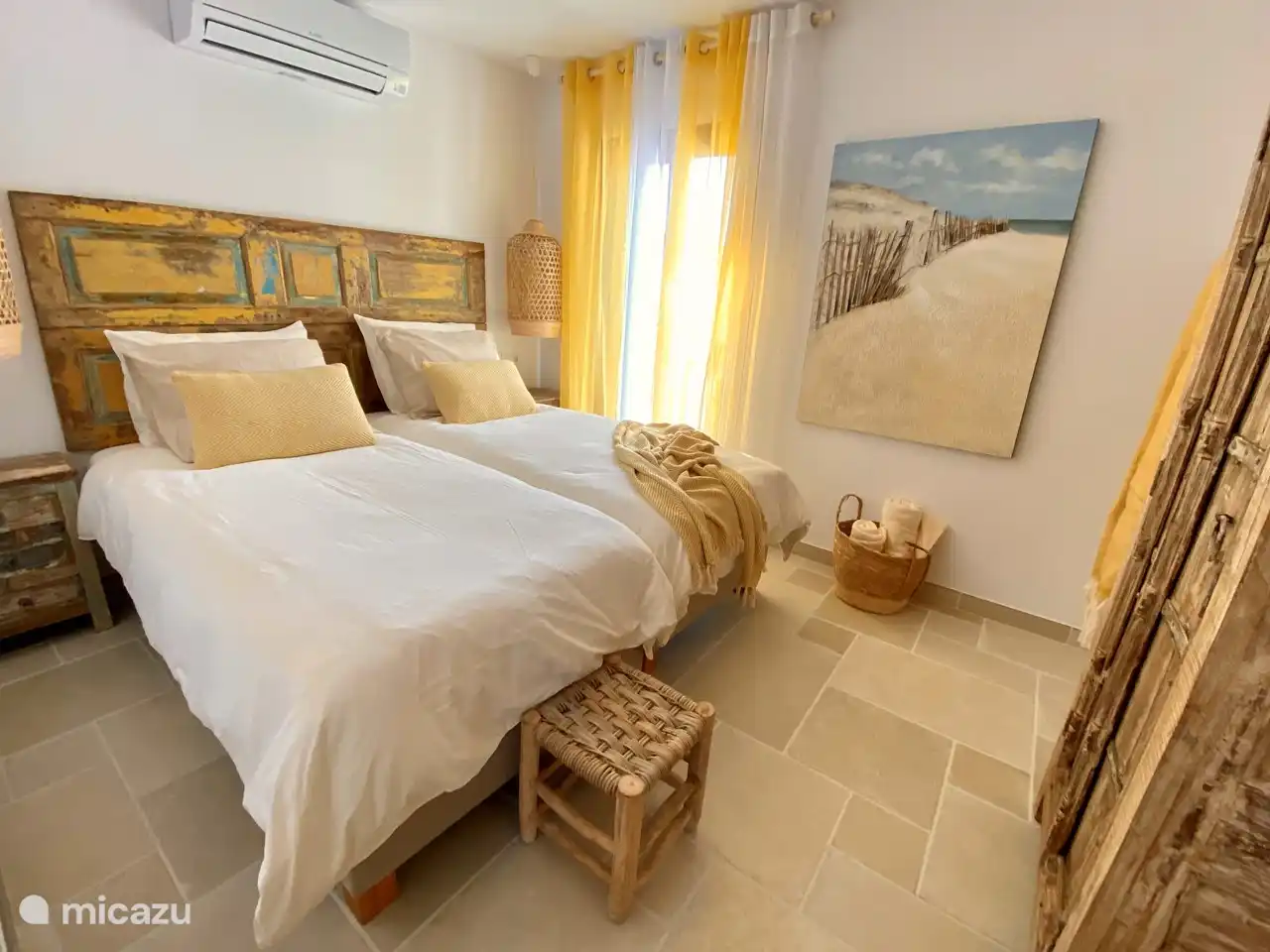 Bedroom on the first floor with private balcony and private bathroom