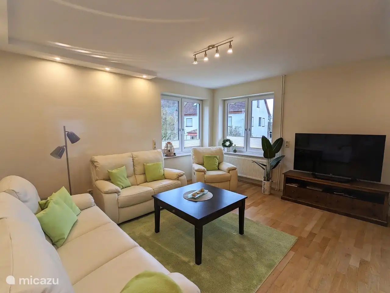 sala de estar y televisión