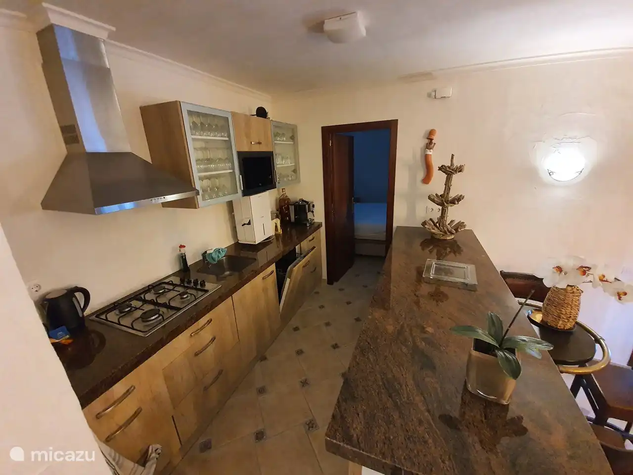 Kitchen of lower apartment.