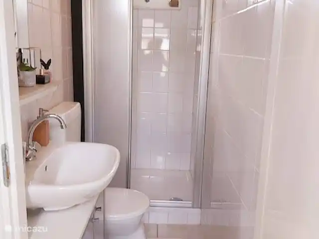 Tiny House 262 Schoorl, Bergen NH en Países Bajos, Holanda del Norte, Warmenhuizen - chalet cuarto de baño con lavabo e inodoro