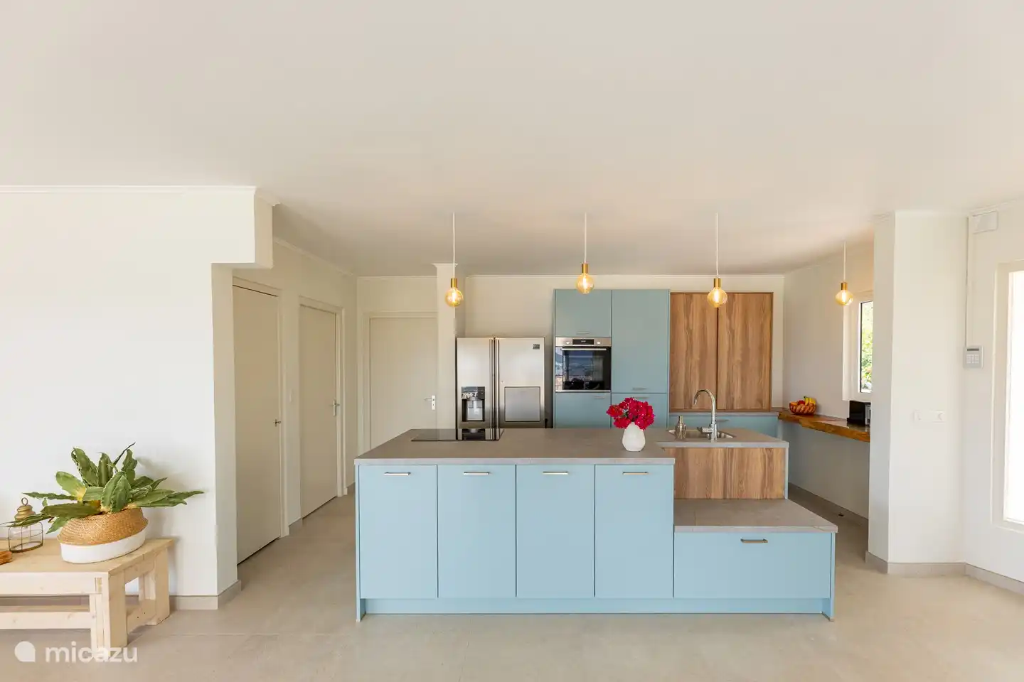 Top floor: Front view of kitchen.