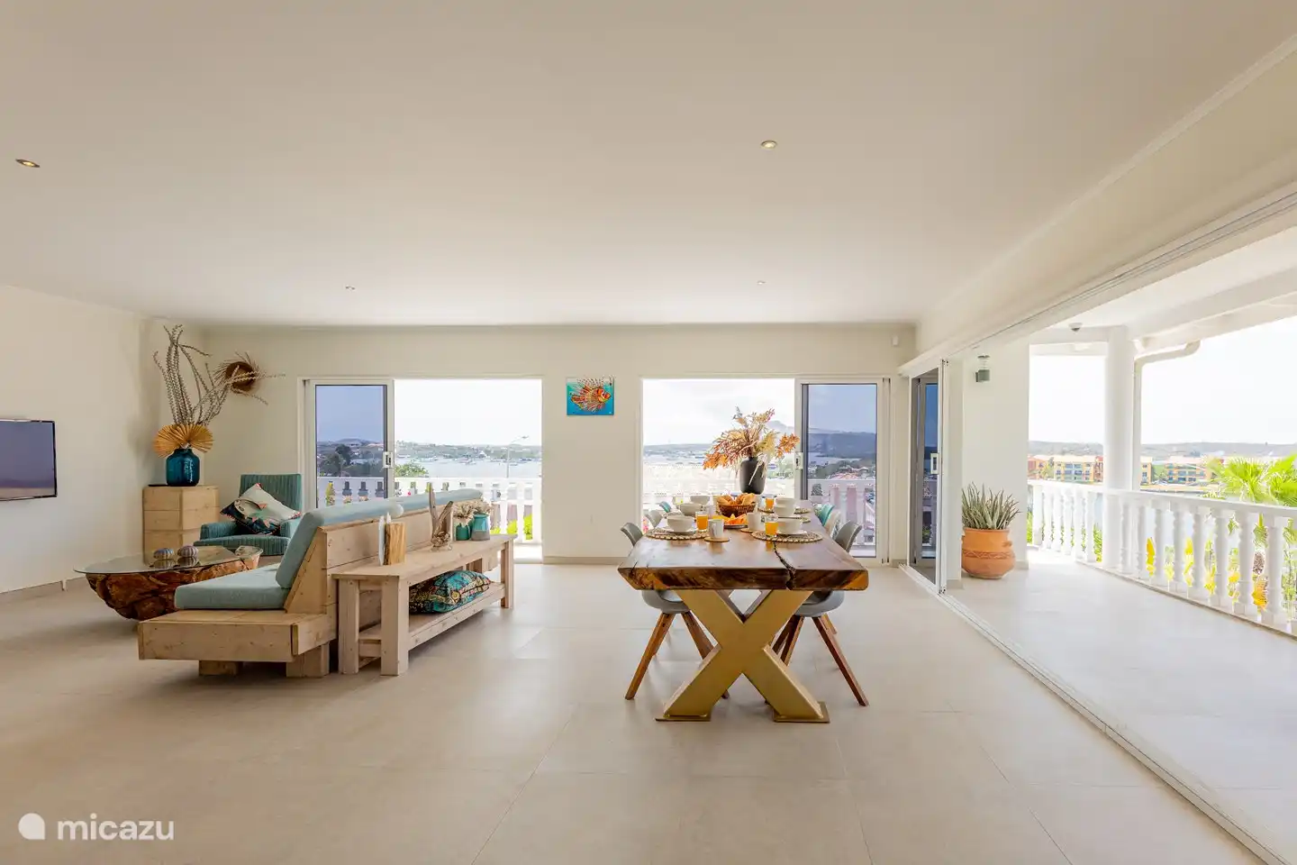 Upper floor: Living room with a 240 degree view.