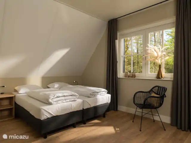 Le manoir | Pays-Bas, Overijssel, Losser - manoir / château La maison de campagne - chambre avec lits à sommier tapissier