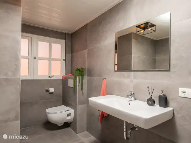 Le manoir | Pays-Bas, Overijssel, Losser - manoir / château La maison de campagne - salle de bain moderne avec douche, toilettes et lavabo