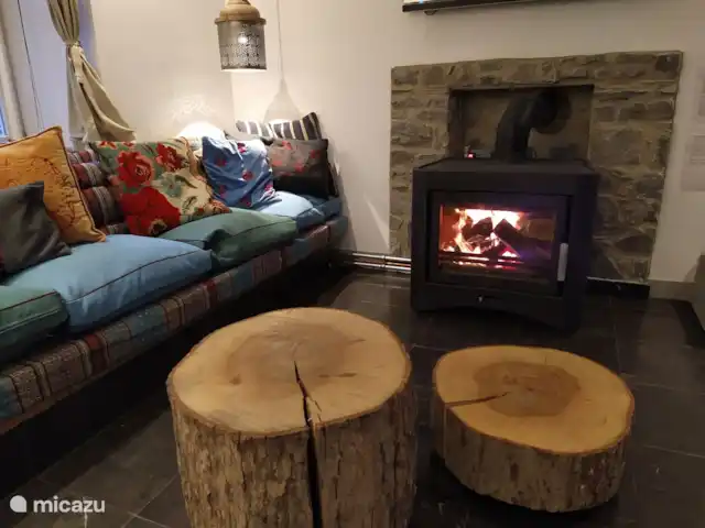 Le Reve Du Sanglier huren in België, Ardennen, Chevron - vakantiehuis woonkamer + houtkachel