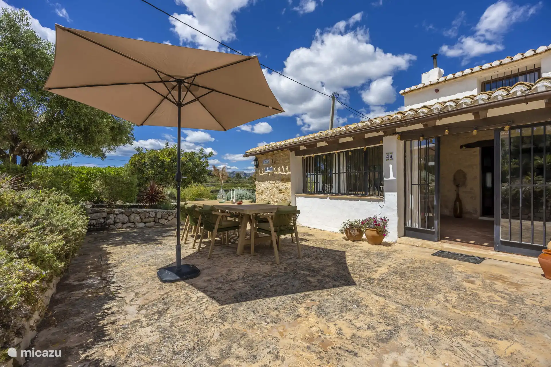Outside you will find several nice seating areas.