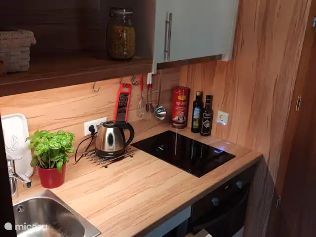 Location de Vacances Autriche, Salzburgerland, Krimml, studio - Maison im Gluck Petite cuisine complète séparée du salon/chambre