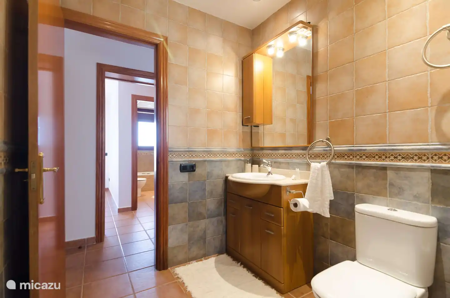 Avec bain (douche dans le bain), toilette et bidet