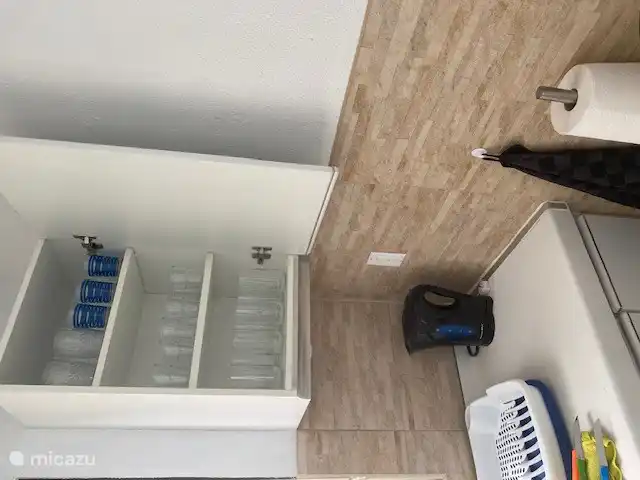 hanging cupboard with just enough glassware