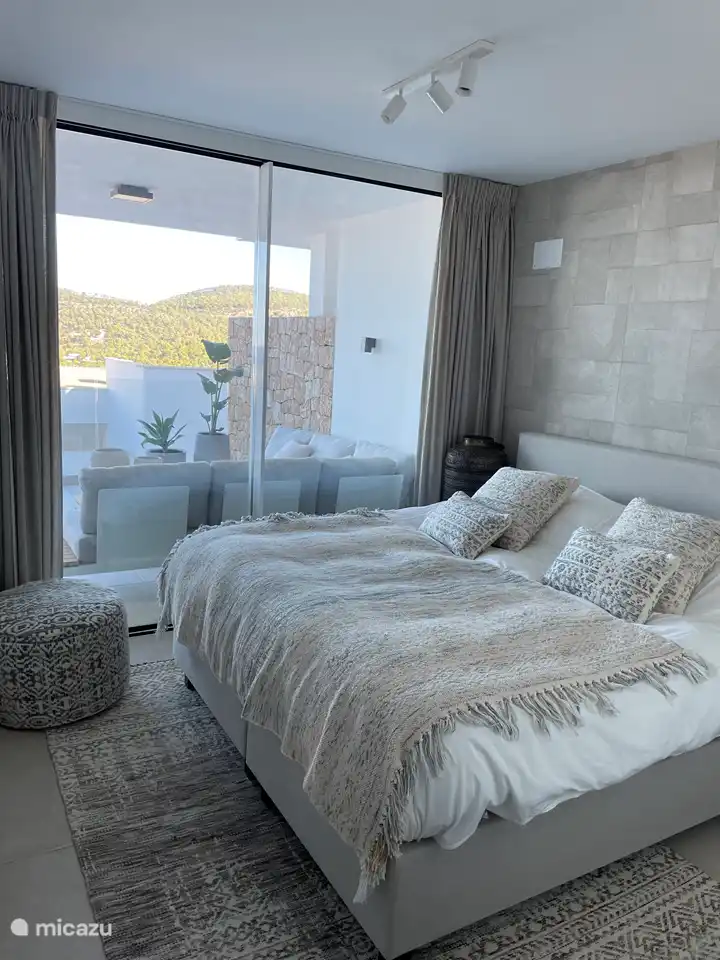 The first bedroom, overlooking the terrace!