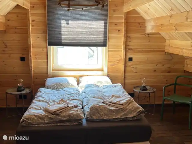 Casa de vacaciones Eifel cerca de Cochem en Alemania, Eifel, Wagenhausen - cabaña de madera Dormitorio casa azul en Wagenhausen, Eifel, Alemania