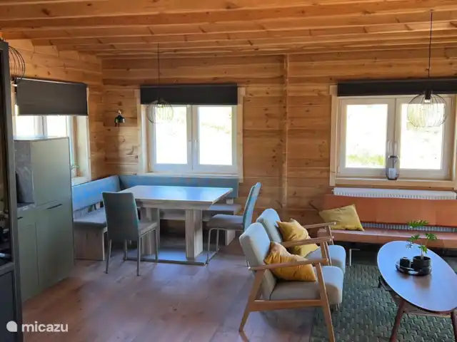 Casa de vacaciones Eifel cerca de Cochem en Alemania, Eifel, Wagenhausen - cabaña de madera Sala de estar blue house en Wagenhausen, Eifel, Alemania