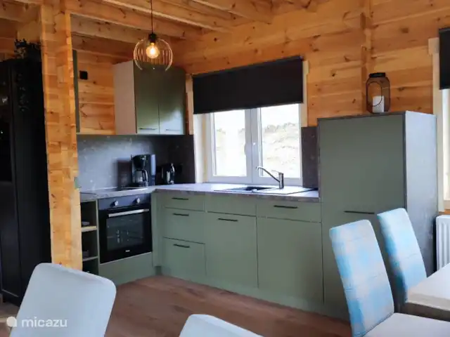 Casa de vacaciones Eifel cerca de Cochem en Alemania, Eifel, Wagenhausen - cabaña de madera Casa azul con cocina en Wagenhausen, Eifel, Alemania