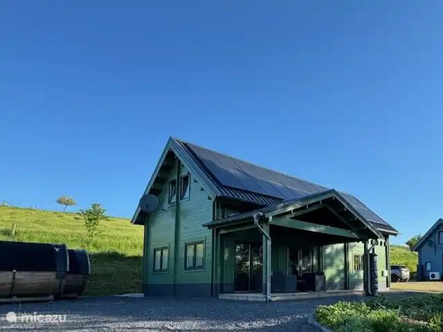 Maison de vacances Eifel près de Cochem | Allemagne, Eifel, Wagenhausen - cabane en bois / lodge Façade de la serre à Wagenhause, Eifel, Allemagne