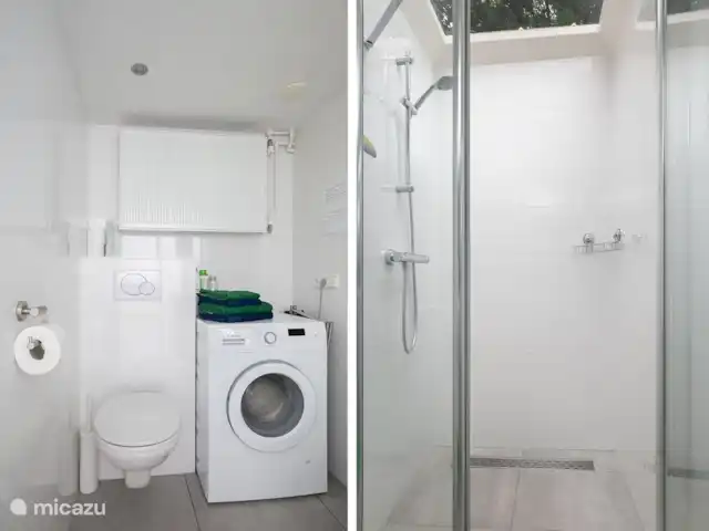 Location de Vacances Pays-Bas, Drenthe, Een, bungalow - Maison de vacances Kikker Salle de bain avec machine à laver