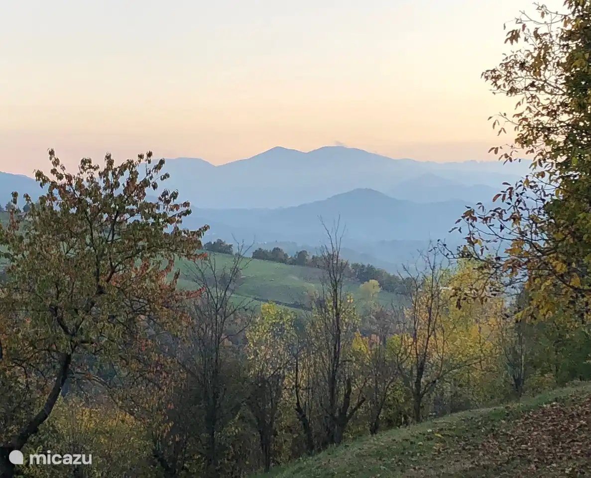 Blick von unserem Hausberg auf die Alpen.