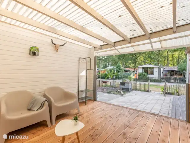 Chalet Nutter huren in Nederland, Overijssel, Nutter - chalet Vanuit de veranda