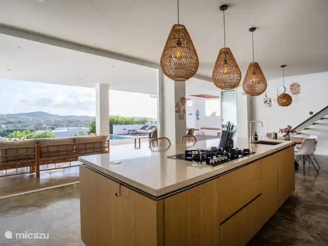 Villa de luxe, cuisine extérieure et piscine | Curaçao, Curaçao-Centre, Bottelier - villa cuisine ouverte