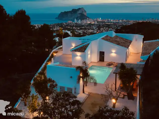 Casa Monte Verde | Espagne, Costa Blanca, Benissa - villa Photo d'ambiance du soir prise avec drone (vue vers Calp)