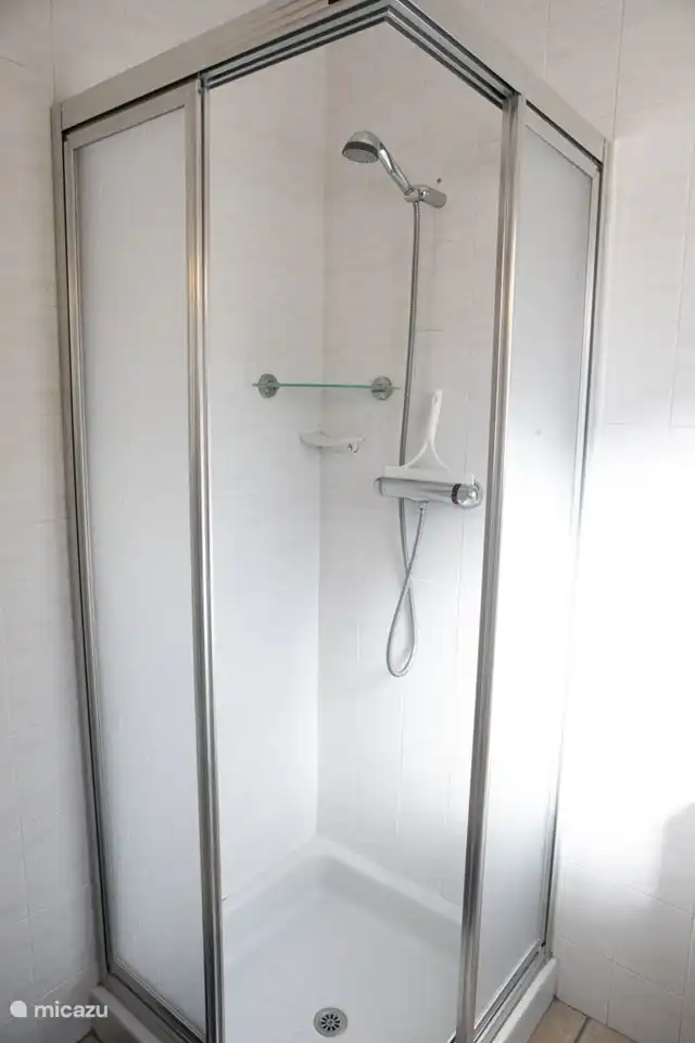 Badezimmer mit Dusche.