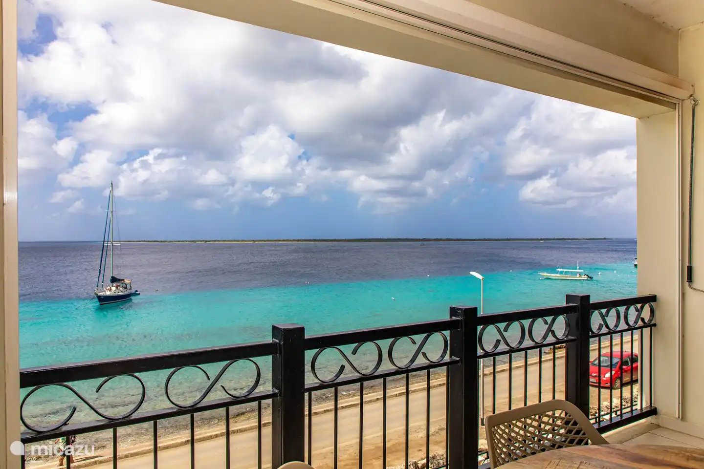 Uitzicht vanaf het balkon