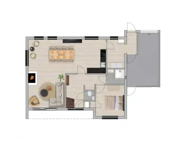 Heggerank 21 | Pays-Bas, Zélande, Nieuwvliet-Bad - maison de vacances Plan d'étage rez-de-chaussée