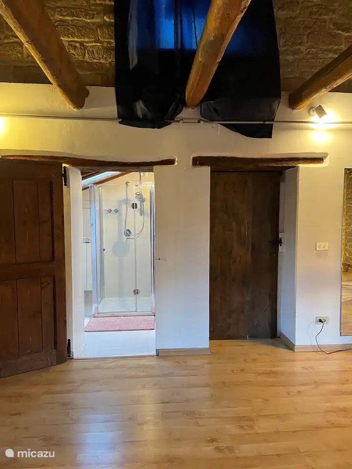 Douche et WC dans la grande chambre et salle de jeux