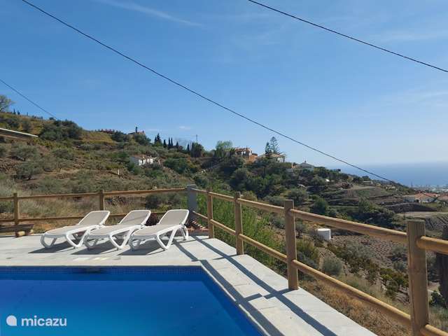 Vakantiehuis Spanje, Andalusië, Frigiliana - villa Cortijo el Mundo zee- en bergzicht