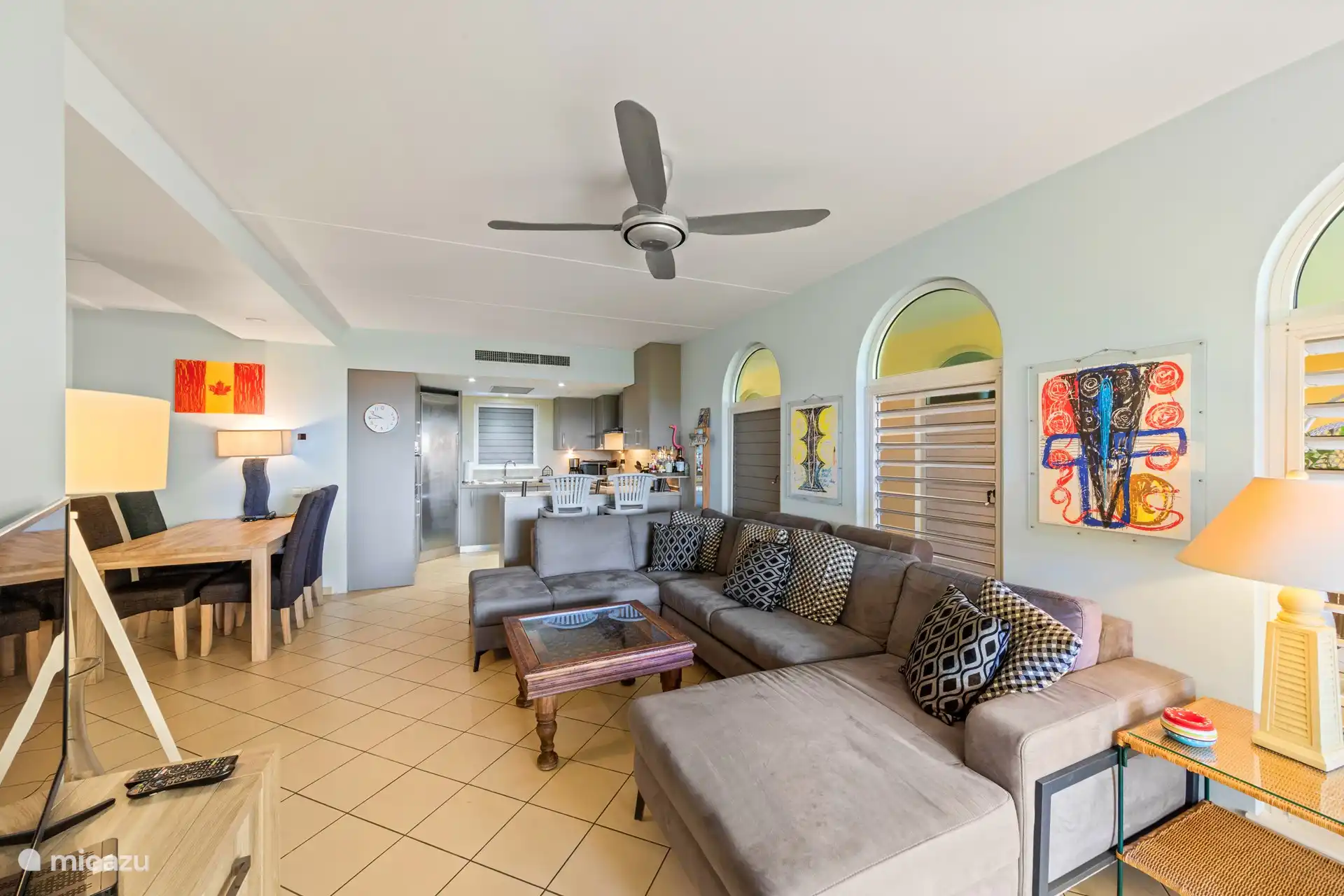 Living room and open kitchen