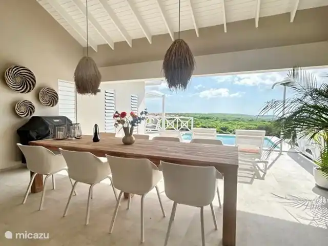 Villa Rovah *PREMIUM* *COMPLEXE FERMÉ* | Curaçao, Banda Abou (ouest), Fontein - villa Vue depuis le porche, à couper le souffle !!