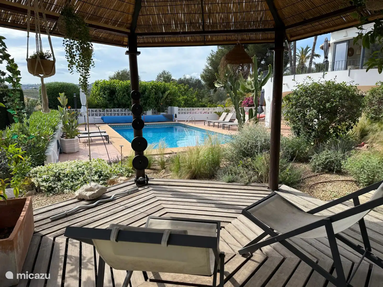 1 of the beautiful covered terraces