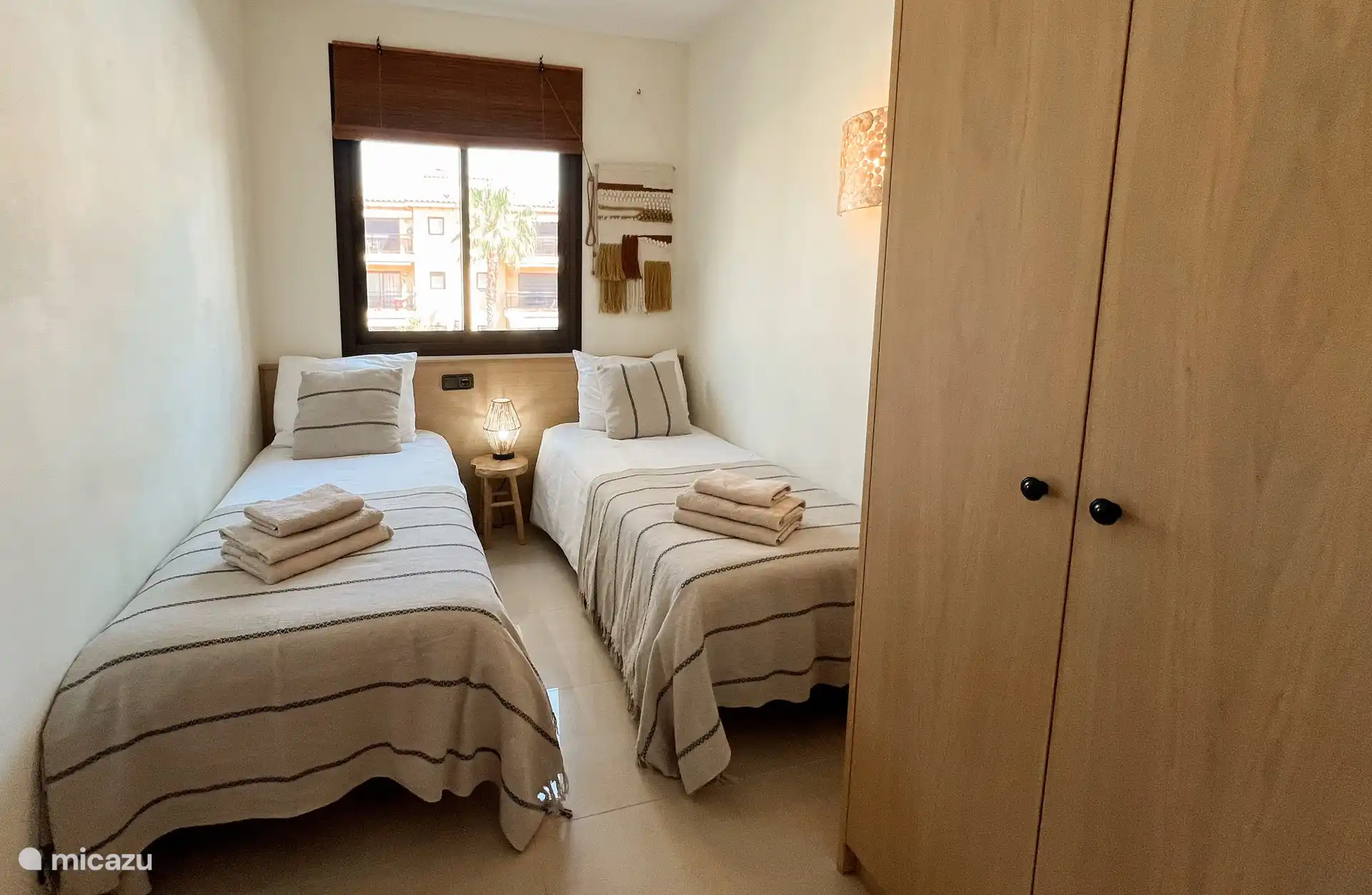 3rd bedroom, beds can be separated but also made as a double bed. 
(160x190 cm.) Large wardrobe, incl. high chair.